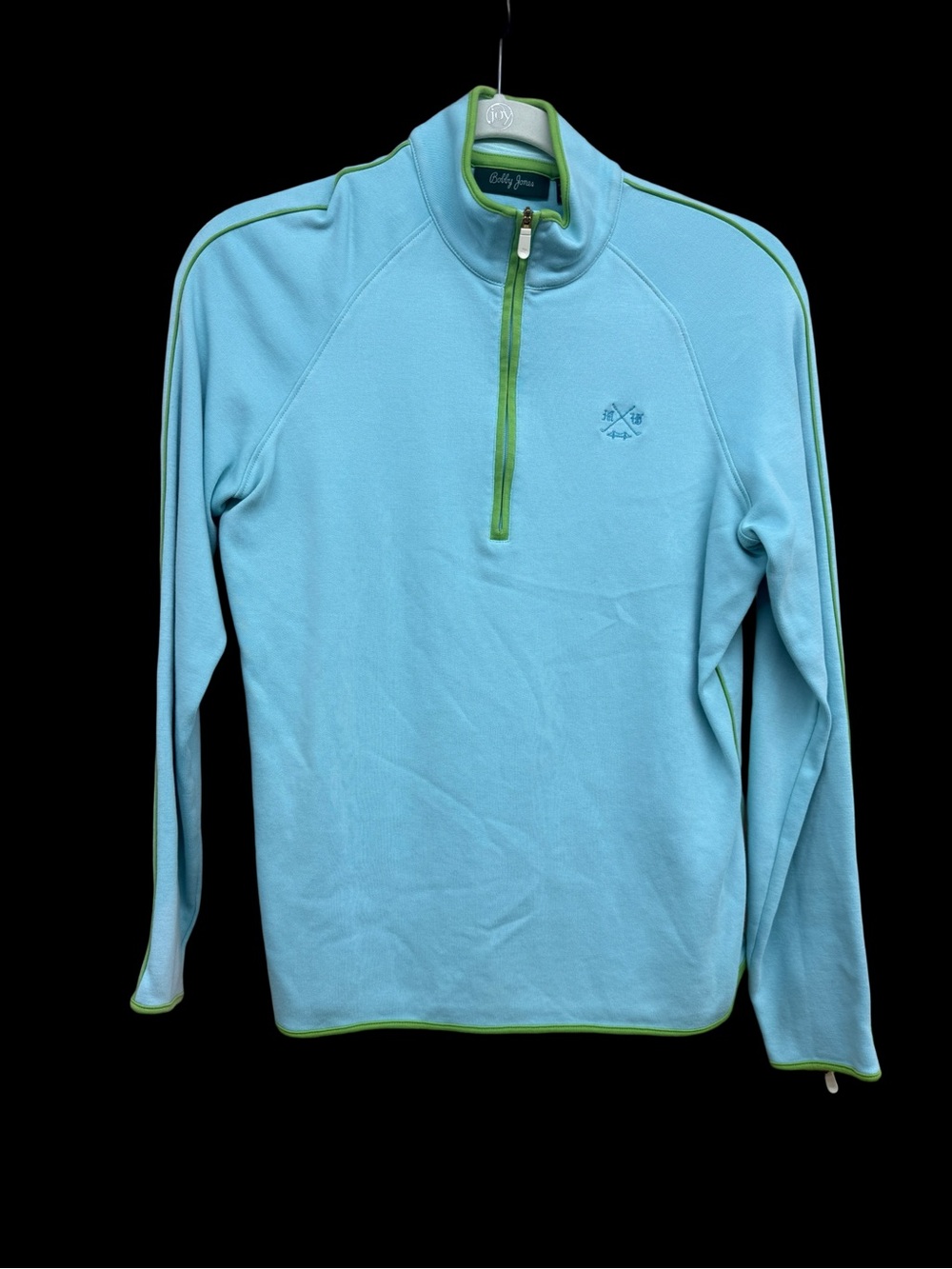 Bobby Jones Light Blue Pullover with Lime Accent